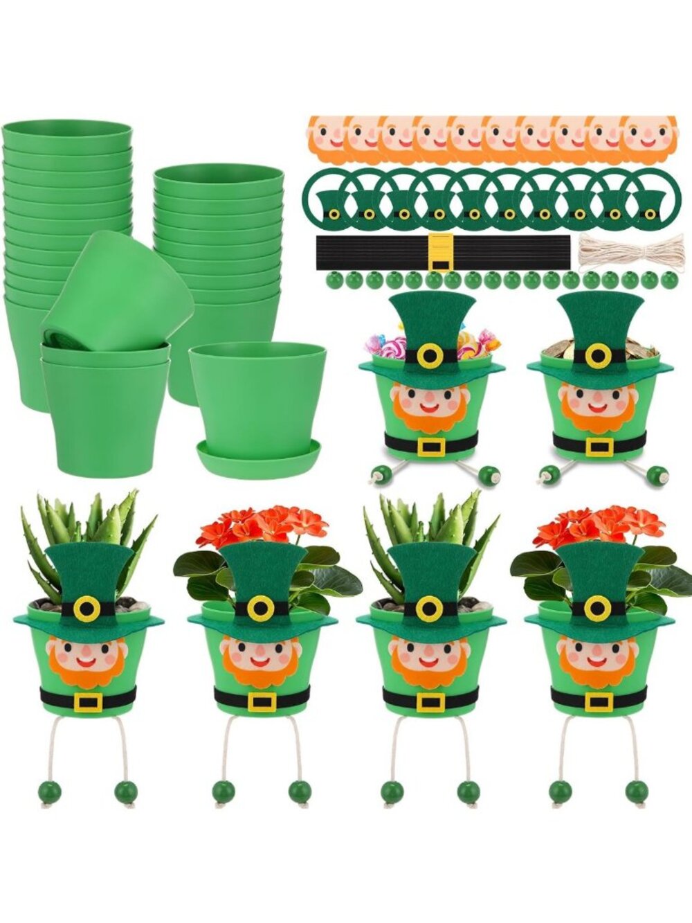 St. Patrick's Day Leprechaun Pot Craft Kit - 24 Sets for Fun DIY Projects